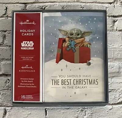 Hallmark Star Wars Mandalorian Christmas Holiday Cards 16 Count w/ Envelopes NIB - Image 1 of 3