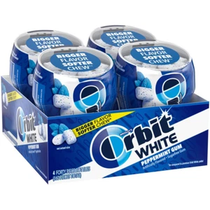 White Peppermint Sugar Free Chewing Gum, 40 Pieces, Pack of 4 - Picture 1 of 12