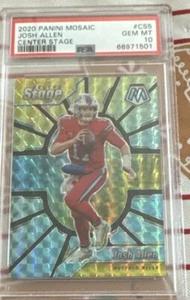 2020 Panini Mosaic Josh Allen Center Stage Prizm Insert PSA 10 Gem Mint Bills SP - Picture 1 of 2