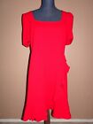 Karl Lagerfeld Paris Red Ruffled Short Sleeves Short Zip Dress Size 14 NWT