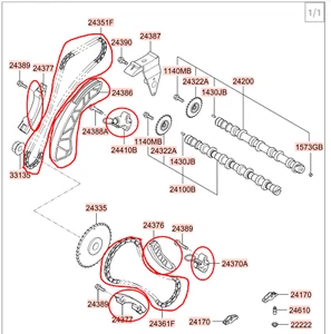 GENUINE NEW TIMING KIT 8 ITEMS SUIT KIA RONDO 1.7L DIESEL 2010-2014 - Picture 1 of 2