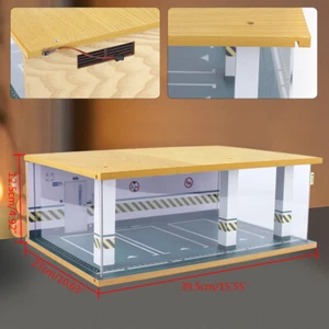 1/24 Scale Car Garage Model Diorama Parking Lot Scenery Display Box w/ Light - Picture 1 of 11