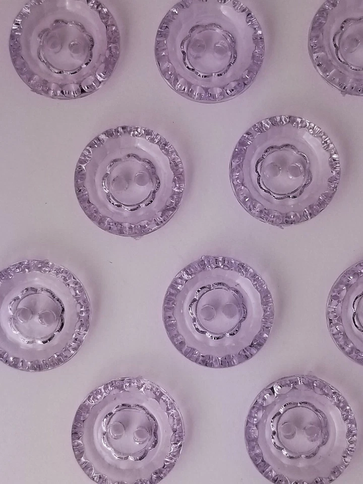 SIZE 24L - 5/8", CRYSTAL BUTTON, LILAC, 1 DOZEN, SHINY FINISH, FREE SHIPPING USA - Image 1 of 1