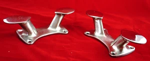 Cleats pair of Vintage Mooring Horn Bollard Stainless Steel UK made LOA 18.5cm - Picture 1 of 2