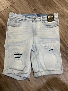 Art Class Boys Adjustable Waist Distressed Stretch Jean Short Lt Wash Blue Sz 16 - Picture 1 of 8
