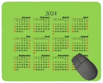 2024 Calendar Year Mouse Pad,Solid Color Mouse Pad with Stitched Edge - Image 1 of 4