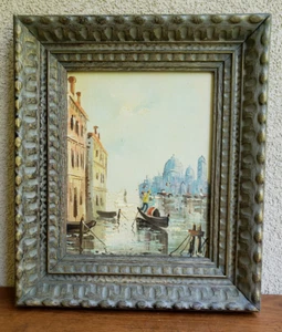 Vintage Oil Painting on Masonite Board ''Venice, Grand Canal” - Picture 1 of 16