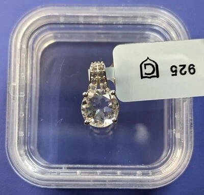 Colgante de plata esterlina de berilo y circón blanco del Himalaya 1,9 quilates Foto 1 de 4