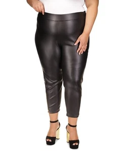 Michael Michael Kors Women's Plus Size Faux-Leather Skinny Ankle Pants Black 3X - Picture 1 of 9