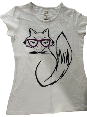 Top negro Total Girl con patrón de zorro oso polar talla M algodón manga corta Foto 1 de 4