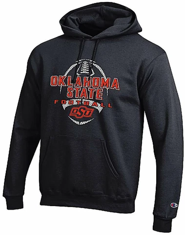 Oklahoma State Cowboys Black Football Powerblend Screened Hoodie Sweatshirt Cover