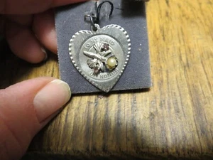 Vintage New Old Stock Sterling Silver Maid of Honor Charm Pearl/Amethyst TC - Picture 1 of 3