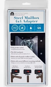 Architectural Mailboxes 4 in. x 4 in. Post Adapter in Black  3 Mounting Options - Picture 1 of 1