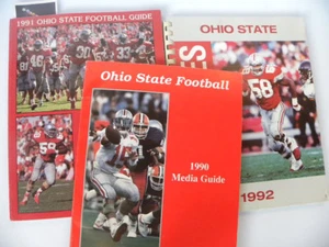 Lot of (3) 1990, 1991 & 1992 Ohio State Buckeye Football Media Guides - Picture 1 of 11