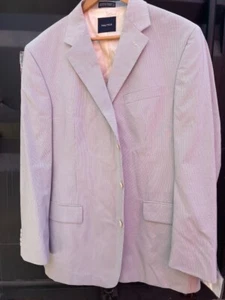 NAUTICA Mens Black White Striped Seersucker Prep Jacket Blazer Size 46L NEW tag - Picture 1 of 12
