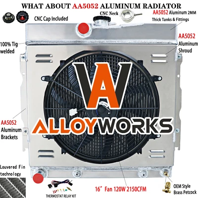 3 Row Aluminum Radiator Shroud Fan For 1963-68 Dodge Charger Dart Coronet 22"W - Image 1 of 4