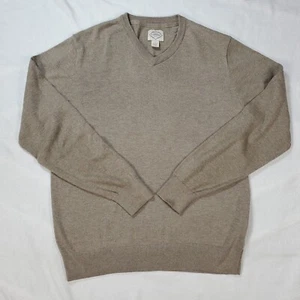 St John's Bay Men's Large Brown Crew Neck Tight Knit Stretch Pullover Sweater - Picture 1 of 10