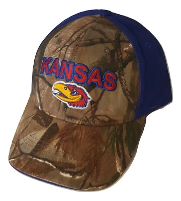 Kansas Jayhawks KU Gorra Camuflada Ajustable Sombrero Camuflaje Foto 1 de 4