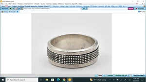 Vintage Sterling Silver moving spinning center section band ring size 14 & 3/4 - Picture 1 of 3