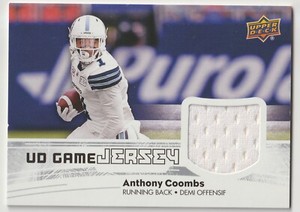 2018 Upper Deck CFL Game Jersey Anthony Coombs Toronto Argonauts Manitoba