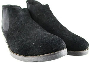 Aldo Men Ankle Boots Black Size 10 Euro 43 Faux Suede Rubber Soles Made Italy - Picture 1 of 8