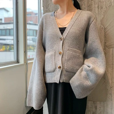 The Row Women Top M Khaite Scarlet Cardigan Grey Yo Biotop Limited Edition VHTF - Image 1 of 4