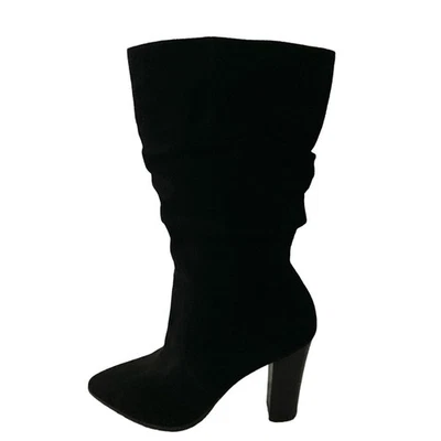 Botas Tahari Mujer 10M Cuero Genuino Gamuza Negras Alanna Slouch NUEVAS *LEER* Foto 1 de 4