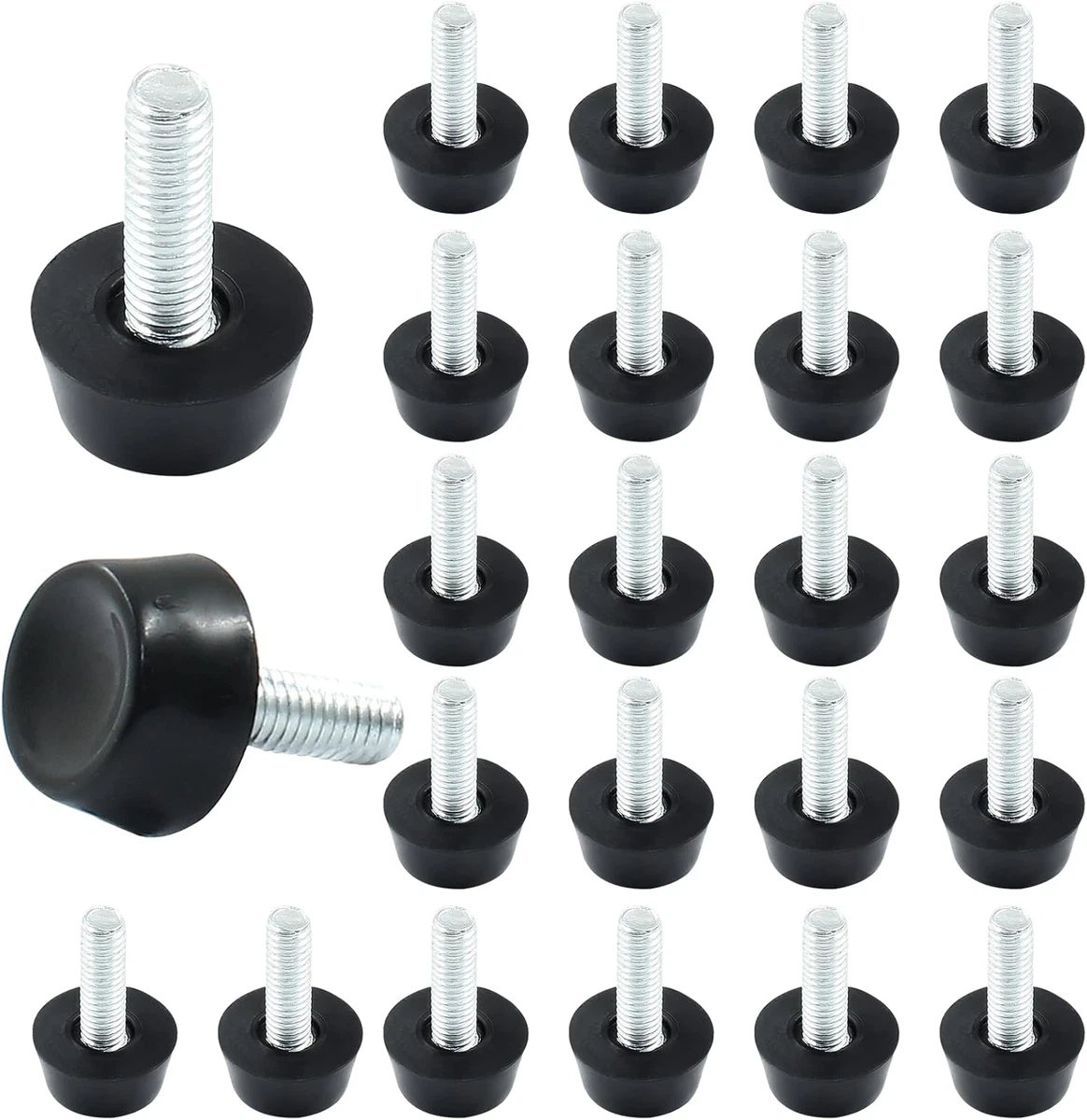 YXQ Adjustable Furniture Cabinet Feet - 4 Pack Black Aluminum Alloy Leveling Legs For Tables & Cabinets