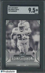 2019 Leaf Draft Football '90 Flashback #06 Emmitt Smith Cowboys HOF SGC 9.5 - Picture 1 of 2