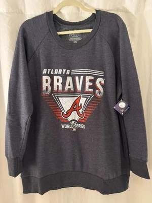 Majestic Threads Braves 2021 World Series Gray Sweatshirt Size 2XL - Image 1 of 2