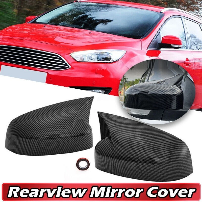 Tapa de cubierta de espejo retrovisor lateral de fibra de carbono para Ford Focus MK3 2012-2018 Foto 1 de 4