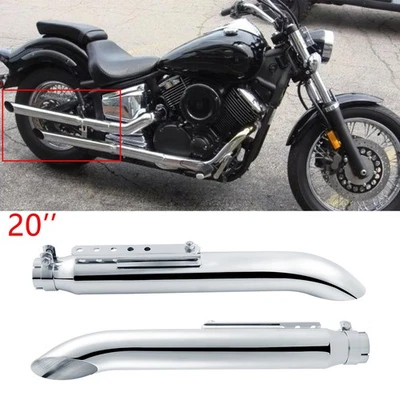 2x Tubo silenciador de escape deslizable de 20" para motocicleta Yamaha V-Star 1100 950 personalizado Foto 1 de 4