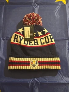 NEU 2025 Herren New Era USA Ryder Cup Navy/White Winter Pom Beanie/Mütze - Bild 1 von 2