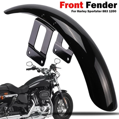Guardabarros delantero negro brillante para Harley Sportster XL hierro 883 1200 XL883 XL1200 72 Foto 1 de 4