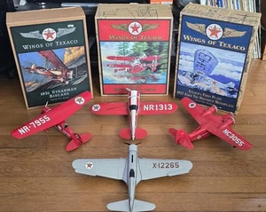 VINTAGE WINGS OF TEXACO DIE CAST MODEL PLANES AIRPLANE BANKS ~ LOT OF 7 - Picture 1 of 8
