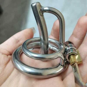Stainless Steel Cock Chastity Cage Urethral Lockable Penis Device Lock Sex Toys - Picture 1 of 32