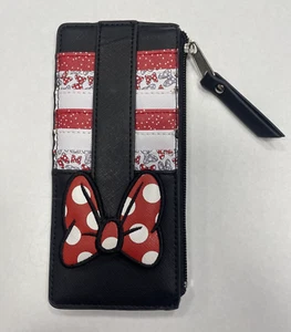 Disney Parks Exclusive Minnie Mouse cardholder Coin Purse Wallet Black and Red - Picture 1 of 4