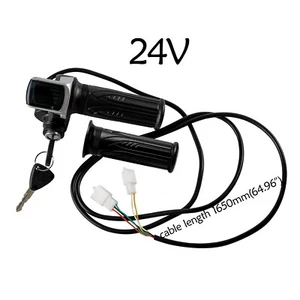 24V Twist Throttle Grips w/ Electric Key Lock Power indicator E Bike Scooter - Picture 1 of 9