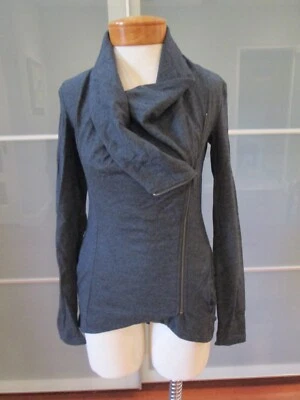 Chaqueta de moto Helmut Lang Sonar gris lana chal cuello cremallera asimétrica talla P Foto 1 de 4