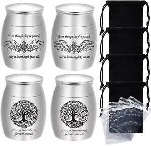 Small Urns for Human Ashes Keepsake Set of 4, Mini Cremation Urns for Ashes Adul - Picture 1 of 12