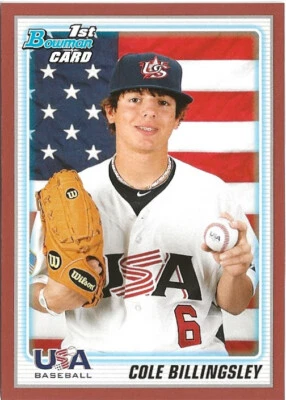 Bowman Draft Cole Billingsley 2010 rojo radiocontrol novato 1/1 Baltimore Orioles Foto 1 de 2