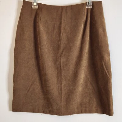 Briggs NY Women's Skirt Size 12 Brown Straight Zip Knee Tan - Image 1 of 4