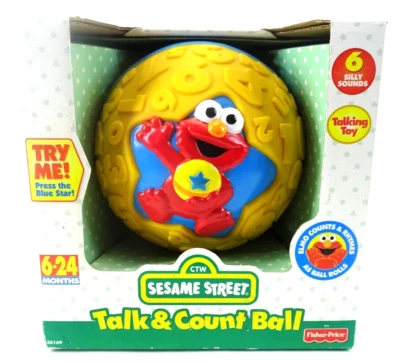 Vintage Fisher Price Sesame Street Elmo Talk & Count Ball 1998 NEW IN BOX - Image 1 of 4