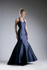 La Divine Fitted mikado mermaid gown with scoop neckline and razorback SZ 6 NWTO - Picture 1 of 4