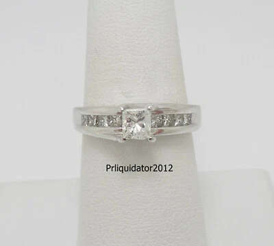 1CT Natural Diamond Engagement Anniversary Wedding Bridal Ring 14K White Gold - Image 1 of 4