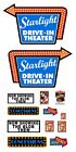 1:148 N scale model drive in movie theater signs