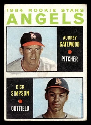 1964 Topps ANGELS ROOKIE STARS #127 VG-EX Aubrey Gatewood/Dick Simpson L.A. - Image 1 of 2