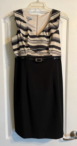 Abito donna Alyx taglia 8 nero marrone senza maniche con cintura ottimo