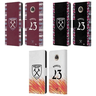 OFFICIAL WEST HAM UNITED FC 2023 WINNERS LEATHER BOOK CASE FOR MOTOROLA PHONES 2 - Image 1 of 4