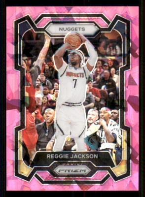 2023-24 Panini Prizm Prizms Pink Ice #235 Reggie Jackson - Image 1 of 2